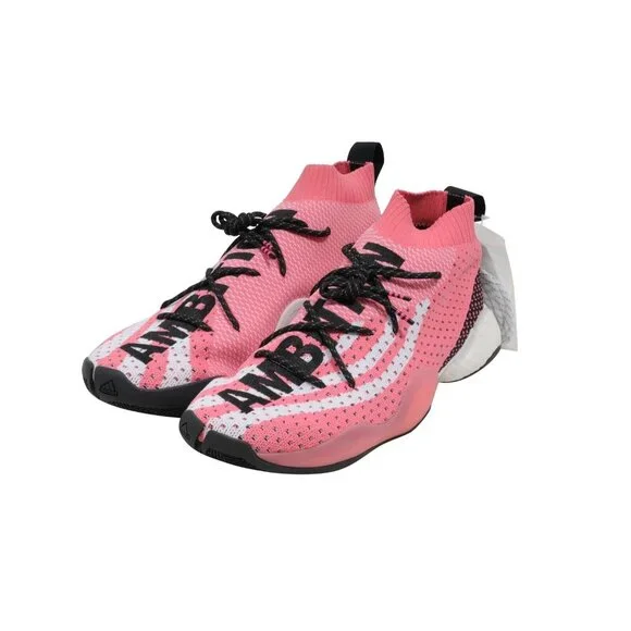 Adidas Pharrell Williams Mens Crazy BYW LVL X Ambition Sneakers US12 Pink White
